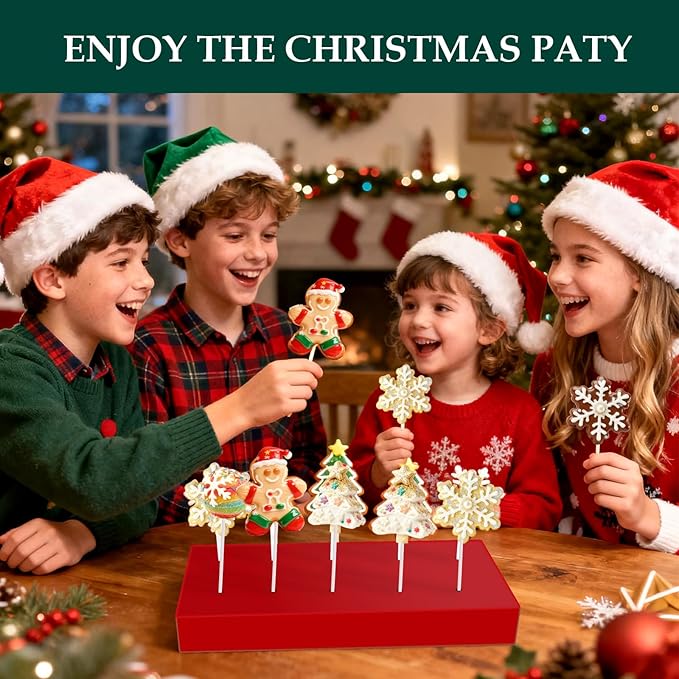 Mity Rain Christmas Cake Pop Mold Shapes Press Set, Christmas Tree & Snowball Mold, 3D Printed Cakepop Molds Cutter for Home Baking,Birthday Parties