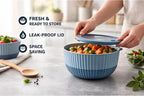 Mixing Bowls with Lids, 8-Piece Airtight Leak-Proof Nesting BPA-Free Bowl Set for Kitchen & Food Storage, Large 4200ml Capacity, Microwave & Dishwasher Safe