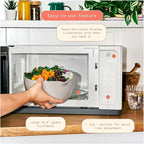 Beautiful 1.1 Cu Ft 1000W Sensor Microwave Oven – Compact Countertop with Smart Sensor Cooking, 10 Power Levels & Easy Clean Interior – Perfect for Quick Meals, Office & Holiday Hosting