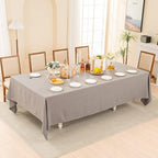 BALCONY & FALCON Rectangle Tablecloth Washable Wrinkle Resistant and Water Proof Table Cloth Decorative Linen Fabric Tablecloths for Dining Parties Kitchen Wedding and Outdoor Use (Gray, 90x132