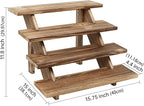 Swallowliving 2pcs Wooden Rustic Cupcake Stand for 24 Cupcakes, Stepped Wood Display Stand for Weddings, Tiered Party Table Display Riser for Food, Dessert, Cookie, Decor, Craft Show, Burnt