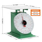 Tada 220lbs Heavy Duty Mechanical Kitchen and Food Scale Industrial Scale with Stainless Steel Platform Analog Produce Scale for Farmers Market and Horse Hay