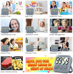 Antonki 2 Pack Digital Timer for Kids, Magnetic Countdown Kitchen Timers for Cooking, Egg, Classroom, Teacher, Exercise, Study, Oven - Battery Included