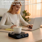 Coffee Mug Warmer & Candle Warmer 46W Electric Cup Warmer for Desk - Smart Digital Display 6 Heat Settings Timer Auto Shut-Off Work from Home Office Gift (Black)