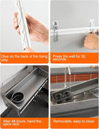 kitchen utensil hanger, wall mounted rail with hooks, waterproof for utensils, easy installation without drilling (27.56 inches, Cups, 2)
