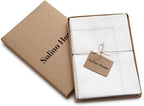Solino Home White Napkins Set of 4 - Cotton Linen Hemstitch Dinner Napkins Cloth 20 x 20 Inch for Winter, Valentines, Holiday, New Year - Handcrafted and Machine Washable