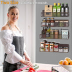 DTUQYX Magnetic Spice Rack for Refrigerator, 4 Pack 100% Metal Strong Magnet Fridge Shelves, Space Saving Spice Organizer, No Drilling Moveable Home Kitchen Laundry Room Storage Organization, Brown