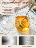 HOUSE AGAIN Tea Infuser for Loose Tea, 2-in-1 Tea Scoop Infuser Extra Fine Mesh Tea Strainers for Loose Tea, 304 Stainless Steel Loose Leaf Steeper, Tea Ball Filter with Handle for Spices, S