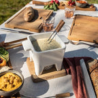 Boska Tealight Tapas Fondue Set - Best for Cheese or Chocolate Sauce - Microwave Safe Ceramic Hot Pot Chocolate Fountain Snack - Wedding Registry Items Small Kitchen Appliances