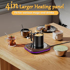 Mug Warmer Upgraded,Coffee Mug Warmer for Desk LEDs Light 3 Temp Settings (113-167°F) 1-12H Timer 4 H Auto Shut Off Beverage Cup Candle Warmer for Coffee Tea Milk(Wood Grain)