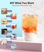 Mini Ice Cube Trays for Freezer - 0.6 IN Tiny Round Pebble Nugget Ice Mold Trays with Lid and Bin, Crushed Ice Trays Makes 104x4 pcs Ice balls - Easy Release Ice Maker for Cocktails, Drinks, Whisky