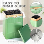 Tea Tin, Premium Tight Sealing Metal Canister with Press On Lid, Storage Tin for Loose Leaf, Tea Bags, Coffee Beans & Spices, Ideal for Kitchen Countertop & Pantry, Green Square Tinplate Can