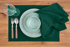 Solino Home Linen Cloth Napkins Set of 4-100% Pure Linen Rainforest Green Dinner Napkins 20 x 20 Inch for Winter, New Year - Fete, Handcrafted and Machine Washable