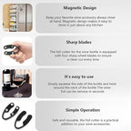 JianlianLab Wine Foil Cutter Magnetic Design, 4 Stainless Blades Foil Remover Wine Bottles Opener Accessory, Removes Foil Top Effortlessly for Wine Lovers, Black (4)