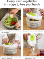 Fruit Spinner – Multifunctional Salad-Spinner | Fruit Washer & Dryer Spinner | Small Lettuce Spinner-Bowl | Manual Vegetable Cleaner For Draining Greens, Fruits And Vegetables, Home Kitchen Food Prep