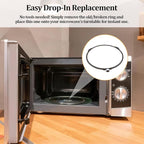 Microwave Turntable Ring Replacement 7-Inch Microwave Oven Spinner Replacement Parts with 3 Smooth Rollers Universal Fit for Most Microwaves