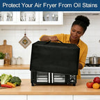 Air Fryer Cover Dust Cover for Gourmia French Door Air Fryer 25 Qt GTF7655, 17×13.8×11.4 in, 600D Heat-Resistant Nylon w/Aluminum Foil, Waterproof air fryer oven Cover for Convection Oven