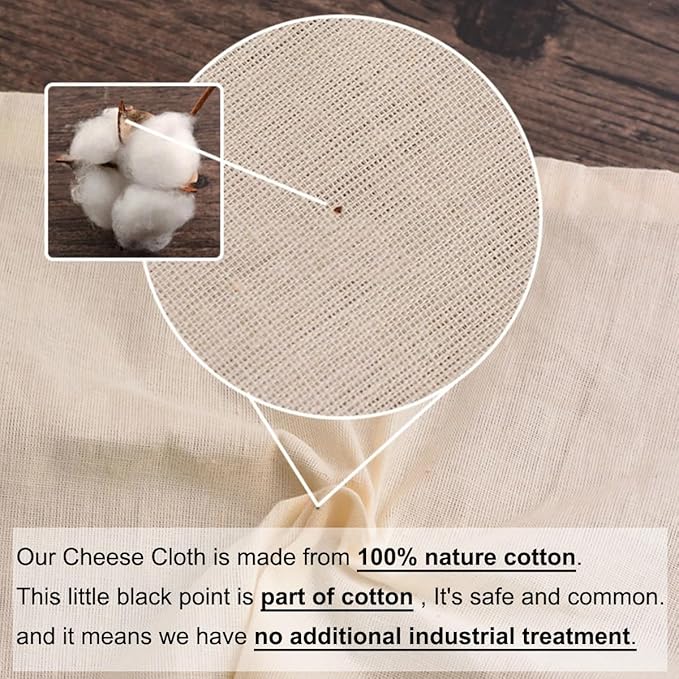 15 Pcs Cheese Cloths for Straining, 20x20 Inch Grade 100 Precut Cheese Cloth With Fabric Fine Mesh Cloth, 100% Unbleached Cotton, Reusable Muslin Cheesecloth for Straining, Juicing, Cooking Turkey