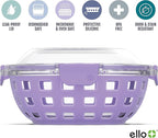 Ello Duraglass Meal Prep Container- Glass Food Storage Container with Silicone Sleeve and Airtight BPA-Free Plastic Lid, Dishwasher, Microwave, and Freezer Safe