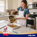 JOLLY CHEF 9x13 Aluminum Pans with Lids (25 Pack)- Disposable Foil Food Containers with Lids for Cooking, Heating, Storing, Prepping Food- Thanksgiving, Christmas, Parties