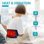 Comfytemp Cordless Heating Pad with Massager for Back Pain Relief, Portable Lower Back Massager Wearable, Birthday Gifts for Dad Mom Men Women, 3 Heat, 30mins Auto-Off Blue