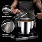 Ciwete 11-Piece Stainless Steel Pots and Pans Set Non Stick, Tri-Ply Stainless Steel Cookware Set, Induction Kitchen Cookware Sets with Steamer Insert & Stay-Cool Handles, Dishwasher, Oven Safe