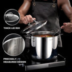 Ciwete 11-Piece Tri-Ply Stainless Steel Pots and Pans Set, 18/10 Stainless Steel Cookware Set with Steamer Insert, Induction Kitchen Cookware Sets with Cool Ergonomic Handles, Dishwasher, Oven Safe