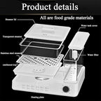800W Food Steamer, 3 Tier Electric Steamer, with 24L Capacity, Touch Screen Display, 12H Appointment, Independent Water Tank, for All Homes