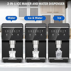 Nugget Ice Maker Countertop 50 LBS/Day, 5 LBS Ice Bin, Water Dispenser Countertop, Soft Chewable Pellet Ice Maker Machine Stainless Steel, Nugget Ice Machine for Home Bar Kitchen Office, Self-Cleaning