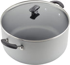 Farberware Cookware Nonstick Stockpot with Lid, 10.5 Quart, Silver