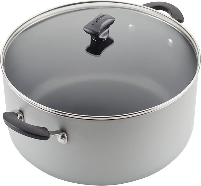 Farberware Cookware Nonstick Stockpot with Lid, 10.5 Quart, Silver
