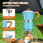 3 Cup Aluminum Espresso Stovetop Moka Pot Express Coffee Maker Percolator Italian Classic Mocha Coffee Machine for Italian and Cuban Cafe Brewing for Home & Camping 150ml 5oz