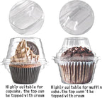 NPLUX 25 Pack Individual Cupcake Containers Plastic Cupcake Boxes Cupcake Holders Stackable Deep Dome Cupcake Carrier