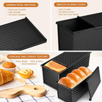 2.2lb Pullman Loaf Pan with Lid, Nonstick Carbon Steel Square Bread Pan for Baking Shokupan, Sandwich, Pain de Mie & Sourdough – Includes 6 Bonus Tools