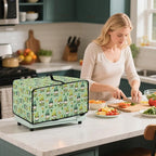 St. Patrick's Day Gnome Print Toaster Oven Cover, Clover Beer Pattern Anti Scratch Microwave Cover for Kitchen Countertop Appliance Dust Protector Decorative Oven Accessories, Green, L