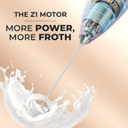 Zulay Kitchen Powerful Milk Frother Wand With 4 AA Duracell Batteries - Ultra Fast Handheld Drink Mixer - Electric Whisk Foam Maker for Coffee, Lattes, Cappuccino, Matcha & Creamer - Pink Spritz