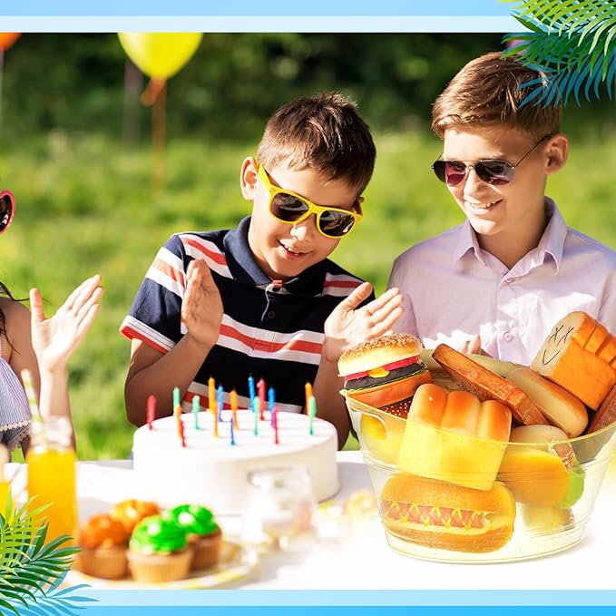 meekoo 6 Pcs Plastic Ice Buckets Bulk with Handles 4.5L Oval Storage Tub Large Capacity Ice Drink Bucket for Party Bar Wine Beer Champagne Beverage Bottle Cooler (4.5 L,Gold)