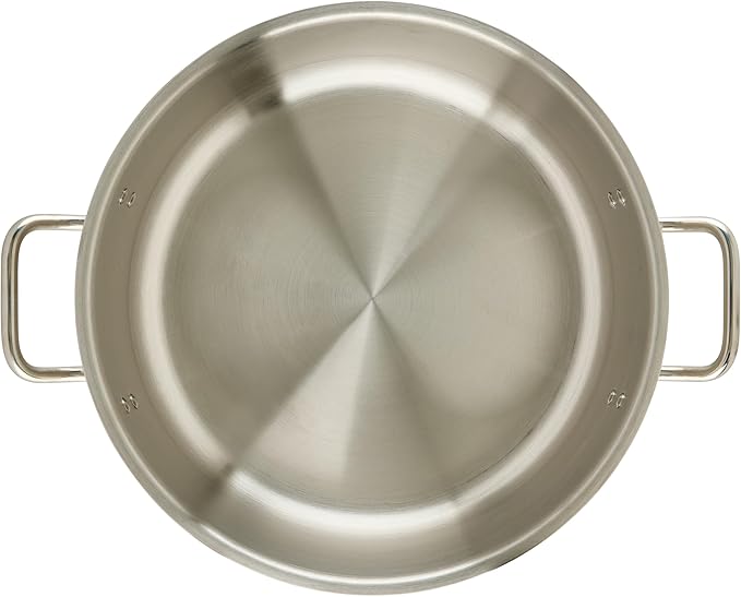 Winco Commercial-Grade Stainless Steel Brazier with Lid, 15 Quart