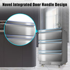 24 Inch Upgraded Three-Drawer Beverage Fridge, Weather Proof Outdoor Stainless Steel Beverage Refrigerator, Under Counter Built-in Beverage Cooler for Home & Commercial Use