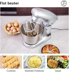 Stand Mixer, 3 in 1 Stand Mixer, 5.5Qt Electric Mixer, Mixer with Stainless Dough Hook, Wire Whip & Beater, Food Mixer for Baking, Cake and Most Home Cooks, Silver