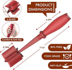 Shadowgallery 2Pack Meat Chopper,Heat Resistant Meat Masher for Hamburger Meat,Ground Beef Smasher,Nylon Chopper Utensil,Meat Ground,Non Stick Mix Chopper and Chop,Meat Masher Tool Gift（Red）