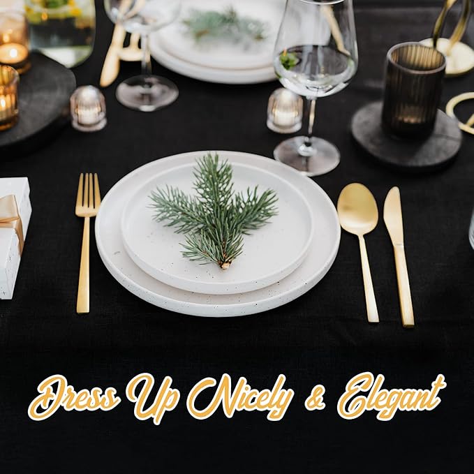 BRILLMAX 4 Pack Black Tablecloths for 8 Foot Rectangle Tables 90 x 156 Inch - 8ft Rectangular Bulk Linen Polyester Fabric Washable Cloth Cover for Wedding Reception Banquet Birthday Party