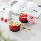 vancasso 6 oz Ramekins with Lid, Porcelain Creme Brulee Souffle Dishes, Red Pudding Custard Cups Ramiken for Baking, Dishwasher and Oven Safe, Set of 6