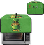 Clover Top Hat Gold Lucky Coin Print Toaster Oven Cover for St. Patrick's Day Decor, Microwave Cover for Kitchen Countertop Appliance Dust Protector Decorative Oven Accessories, Green, S