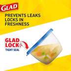 Glad GladWare Medium Rectangle Food Storage Containers with Lids, BPA Free Plastic for Soups Salads and Meal Prep, Airtight Leak Resistant, Microwave Dishwasher Freezer Safe, 24 Oz, 5 Count