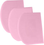 SURDOCA Dough Scraper Bench Scraper - 3P 10.6x6.7" Plastic Flexible Bowl Scraper, Sharp Edge & Angles Cake Scraper. Non-Slip Bakeware Decorating Tools Sculpting & Modeling Tools - Pure Pink