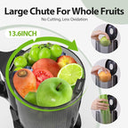 Cold Press Juicer Fits Whole Fruits, Aeitto Masticating Juicer Machines with Wide Feed Chute, Juice Extractor Machine Easy to Clean, High Juice Yield, Easy to Assemble, Self Feeding
