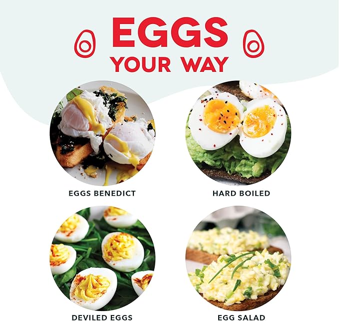 Dash Rapid Egg Cooker - Boiler, Poacher & Steamer - Includes Measuring & Recipe Guide - Dishwasher Safe - BPA Free - Holds 7 Eggs, Lavender
