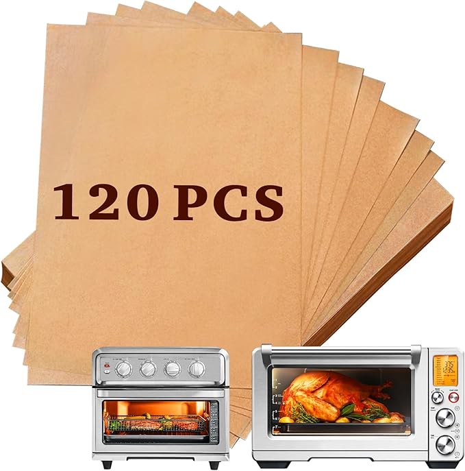 120 Pcs Air Fryer Parchment Paper Compatible with the Breville Smart Oven Air Fryer Pro BOV900BSS, 9''x13'' Disposable Airfryer Liner Paper for Cuisinart Airfryer Toaster Oven Combo Accessories