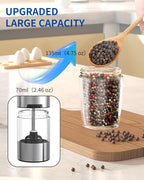 CIRCLE JOY Gravity Electric Salt and Pepper Grinder Set Automatic Salt and Pepper Grinder Set with LED Light, Battery Operated, Adjustable Coarseness, Large Capacity, for Home Kitchen BBQ, Beige